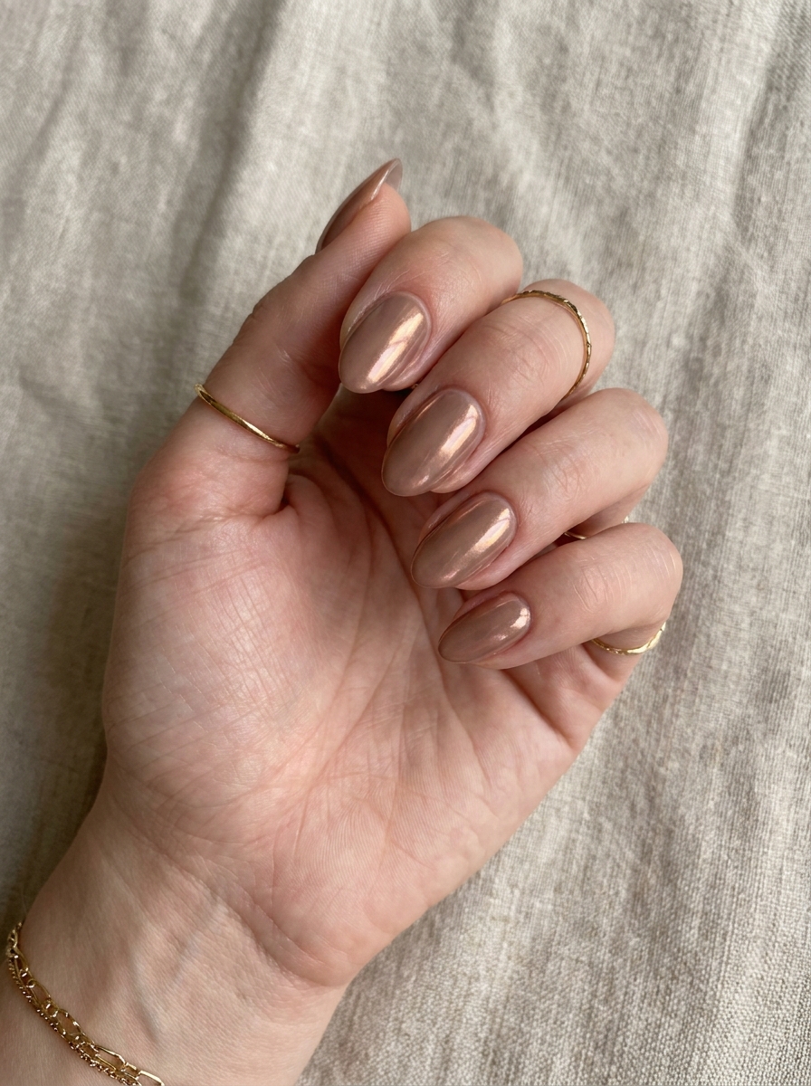 Mocha Chrome Nails mit edlem Chrome-Schimmer für den Herbst 2026